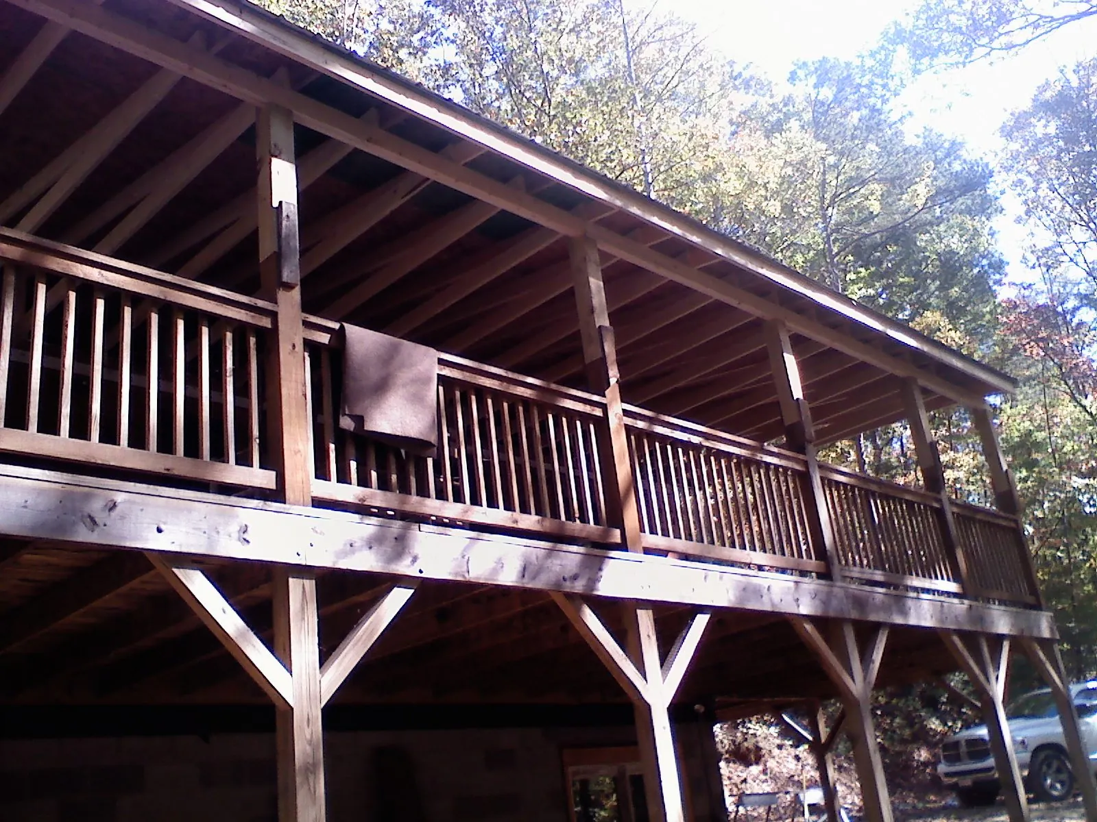 Timber framing under a new elevated porch and deck — Roof Leak Repair in Earlysville by Roofing Brothers